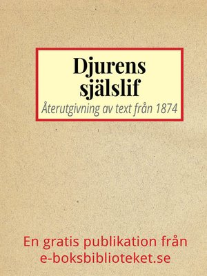 cover image of Djurens själslif
